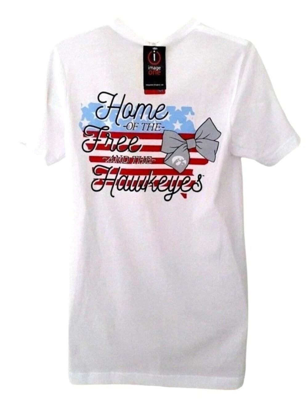 Iowa T Shirt Size Medium Home of the Free and the Hawkeyes Front Back Logos USA